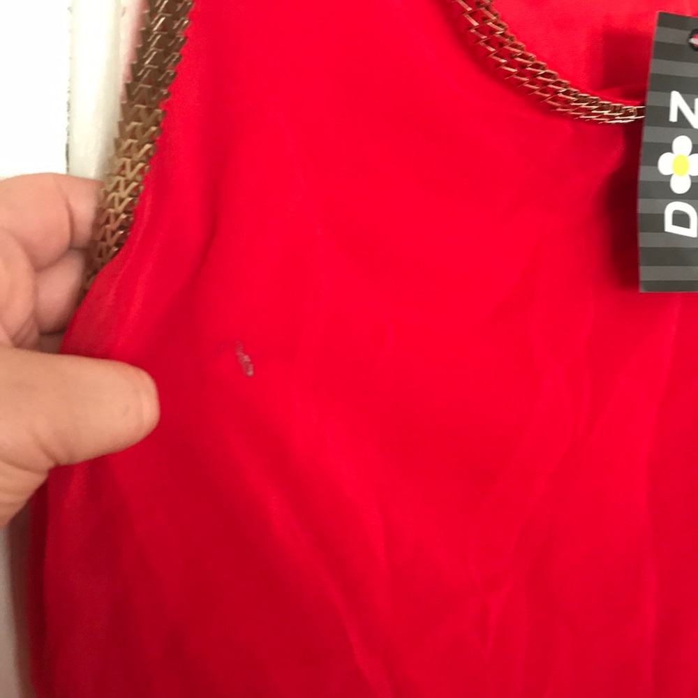2/$12 Dresses! ❤️💃 NWT Maxi Dress Red & Gold Hi-Low Hem Sz M - Picture 10 of 11